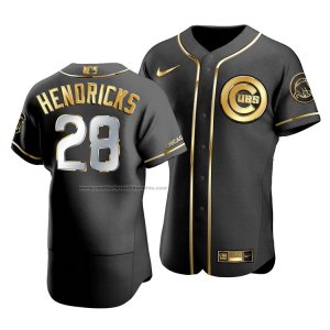 Camiseta Beisbol Hombre Chicago Cubs Kyle Hendricks Golden Edition Autentico Negro