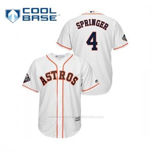 Camiseta Beisbol Hombre Houston Astros George Springer 2019 World Series Bound Cool Base Blanco