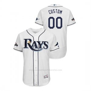 Camiseta Beisbol Hombre Tampa Bay Rays Personalizada 2019 Postseason Flex Base Blanco