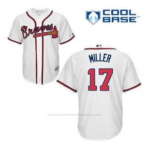 Camiseta Beisbol Hombre Atlanta Braves 17 Shelby Miller Blanco 1ª Cool Base