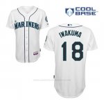 Camiseta Beisbol Hombre Seattle Mariners Hisashi Iwakuma 18 Blanco 1ª Cool Base