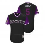 Camiseta Beisbol Hombre Colorado Rockies Carlos Gonzalez 2018 Llws Players Weekend Cargo Negro