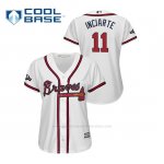 Camiseta Beisbol Mujer Atlanta Braves Ender Inciarte 2019 Postseason Cool Base Blanco