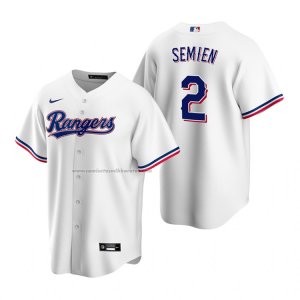 Camiseta Beisbol Hombre Texas Rangers Marcus Semien Replica Primera Blanco