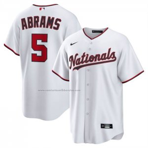 Camiseta Beisbol Hombre Washington Nationals CJ Abrams Primera Replica Blanco1