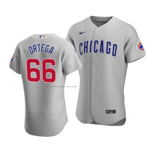 Camiseta Beisbol Hombre Chicago Cubs Rafael Ortega Autentico Road Gris