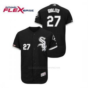 Camiseta Beisbol Hombre Chicago White Sox Lucas Giolito 150th Aniversario Patch Flex Base Negro