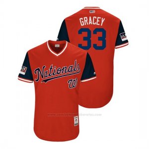 Camiseta Beisbol Hombre Washington Nationals Matt Grace 2018 Llws Players Weekend GraceyRojo