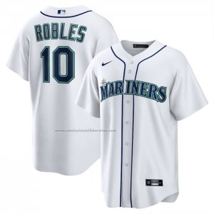 Camiseta Beisbol Hombre Seattle Mariners Victor Robles Primera Replica Blanco