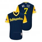 Camiseta Beisbol Hombre Milwaukee Brewers Eric Thames 2018 Llws Players Weekend Mr. Tee Azul