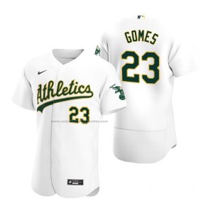 Camiseta Beisbol Hombre Oakland Athletics Yan Gomes Autentico Primera Blanco