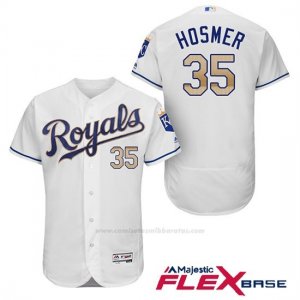 Camiseta Beisbol Hombre Kansas City Royals 35 Eric Hosmer Blanco 2017 Flex Base