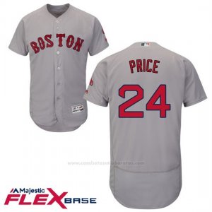 Camiseta Beisbol Hombre Boston Red Sox 24 David Price Gris Autentico Coleccion Flex Base
