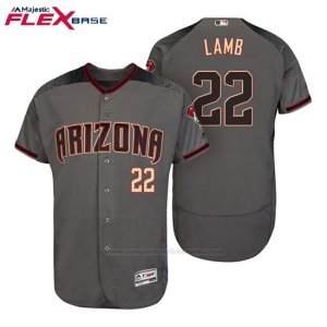 Camiseta Beisbol Hombre Arizona Diamondbacks 22 Jake Lamb Grey Rojo 2017 Flex Base