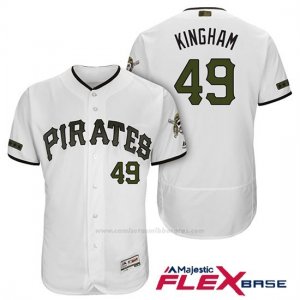 Camiseta Beisbol Hombre Pittsburgh Pirates Nick Kingham Blanco 2018 1ª Alterno Flex Base