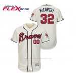 Camiseta Beisbol Hombre Atlanta Braves Brandon Mccarthy 150th Aniversario Patch Autentico Flex Base Crema