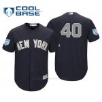 Camiseta Beisbol Hombre New York Yankees Luis Severino Cool Base Alternato Entrenamiento de Primavera 2019 Azul