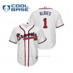 Camiseta Beisbol Hombre Atlanta Braves Ozzie Albies Cool Base Majestic Home 2019 Blanco