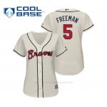 Camiseta Beisbol Mujer Atlanta Braves Freddie Freeman Cool Base Majestic Alternato 2019 Crema