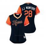 Camiseta Beisbol Mujer Detroit Tigers Niko Goodrum 2018 Llws Players Weekend J.j Mumford Azul