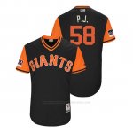 Camiseta Beisbol Hombre San Francisco Giants Pierce Johnson 2018 Llws Players Weekend P.j. Negro