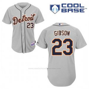 Camiseta Beisbol Hombre Detroit Tigers Kirk Gibson 23 Gris Cool Base