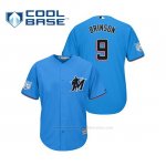 Camiseta Beisbol Hombre Miami Marlins Lewis Brinson Cool Base Entrenamiento de Primavera 2019 Azul