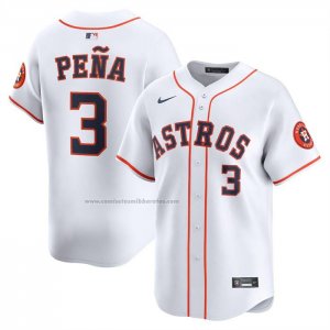 Camiseta Beisbol Hombre Houston Astros Jeremy Pena Primera Limited Blanco
