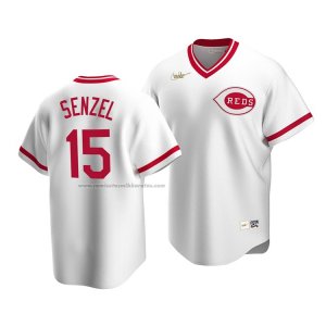 Camiseta Beisbol Hombre Cincinnati Reds Nick Senzel Cooperstown Collection Primera Blanco