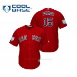 Camiseta Beisbol Hombre Boston Red Sox Dustin Pedroia Cool Base Entrenamiento de Primavera 2019 Rojo