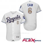 Camiseta Beisbol Hombre Kansas City Royals 6 Lorenzo Cain Blanco 2017 Flex Base