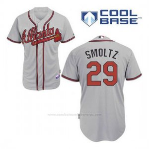 Camiseta Beisbol Hombre Atlanta Braves 29 John Smoltz Gris Cool Base