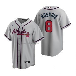 Camiseta Beisbol Hombre Atlanta Braves Eddie Rosario Replica Road Gris