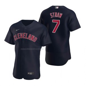 Camiseta Beisbol Hombre Cleveland Indians Myles Straw Autentico Alterno Azul