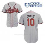 Camiseta Beisbol Hombre Atlanta Braves 10 Chipper Jones Gris Cool Base