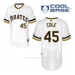 Camiseta Beisbol Hombre Pittsburgh Pirates Gerrit Cole 45 Blanco Cool Base