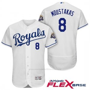 Camiseta Beisbol Hombre Kansas City Royals Mike Moustakas Blanco 50th Season Flex Base