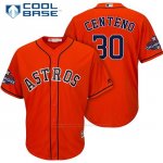 Camiseta Beisbol Hombre Houston Astros 2017 World Series Campeones Juan Centeno Naranja Cool Base