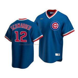Camiseta Beisbol Hombre Chicago Cubs Kyle Schwarber Cooperstown Collection Road Azul