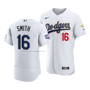 Camiseta Beisbol Hombre Los Angeles Dodgers Will Smith 2021 Gold Program Autentico Blanco Oro