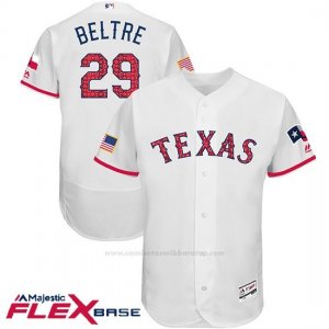 Camiseta Beisbol Hombre Texas Rangers 2017 Estrellas y Rayas Adrian Beltre Blanco Flex Base