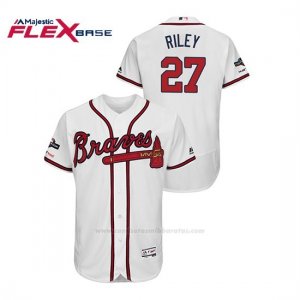 Camiseta Beisbol Hombre Atlanta Braves Austin Riley 2019 Postseason Flex Base Blanco