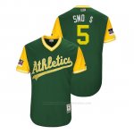 Camiseta Beisbol Hombre Oakland Athletics Jake Smolinski 2018 Llws Players Weekend Smo $ Green