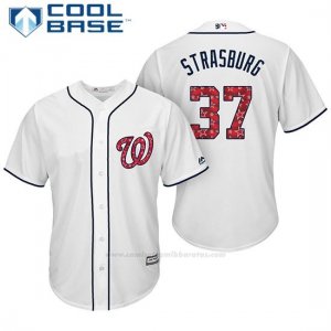 Camiseta Beisbol Hombre Washington Nationals 2017 Estrellas y Rayas Stephen Strasburg Blanco Cool Base