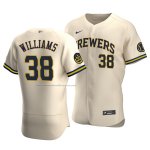 Camiseta Beisbol Hombre Milwaukee Brewers Devin Williams Autentico Alterno Crema