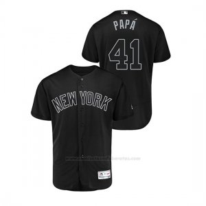 Camiseta Beisbol Hombre New York Yankees Miguel Andujar 2019 Players Weekend Autentico Negro