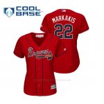 Camiseta Beisbol Mujer Atlanta Braves Nick Markakis Cool Base Majestic Alternato 2019 Rojo