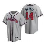 Camiseta Beisbol Hombre Atlanta Braves Adam Duvall Replica Road Gris