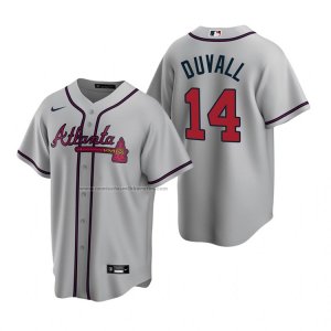 Camiseta Beisbol Hombre Atlanta Braves Adam Duvall Replica Road Gris