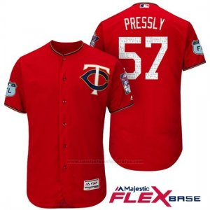 Camiseta Beisbol Hombre Minnesota Twins Ryan Pressly Scarlet 2017 Entrenamiento de Primavera Flex Base Jugador